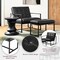 Set of 2 Modern Hunter Thick Leatherette Accent Chair & Accent Stool